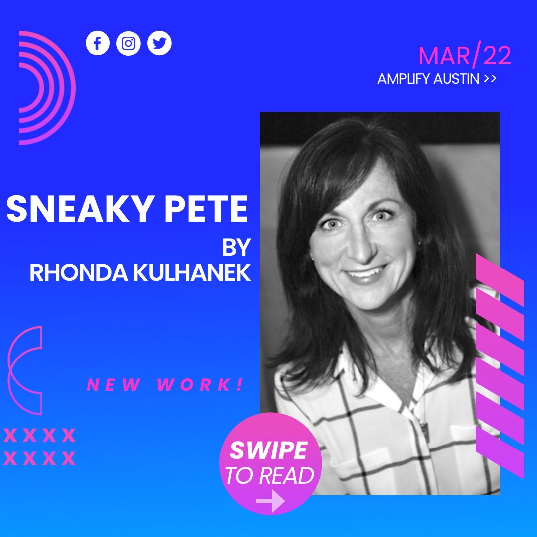 ScriptWorks_ATX's tweet image. SNEAKY PETE BY RHONDA KULHANEK, (@hey_rkul) a new play for  #AmplifyAustin! Help cultivate &amp;amp; strengthen local writers whose plays enhance &amp;amp; enrich Austin’s creative atmosphere.

👉 Tap ✨ bit.ly/AA_22 ✨ to donate directly on our Amplify Austin page now!