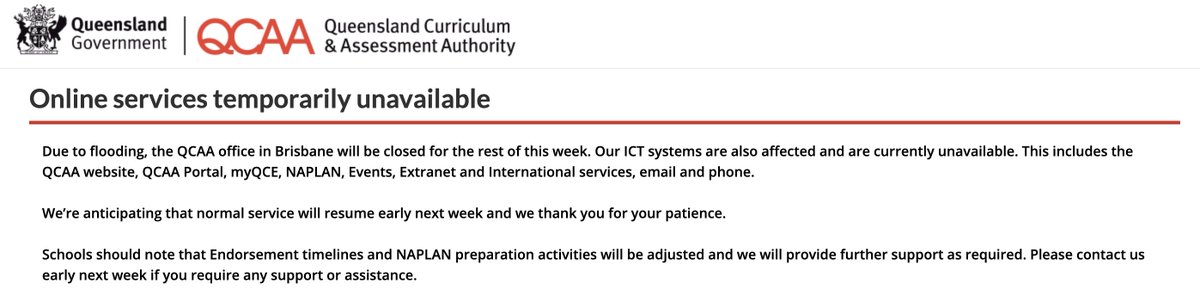 olilogic's tweet image. With my daughter needing to submit a Year 12 Maths assignment next week, in this day and age of cloud services this is unacceptable. Yes, terrible flooding has occurred, however the lack of business resilience practices for a fundamental service such as education is unfathomable