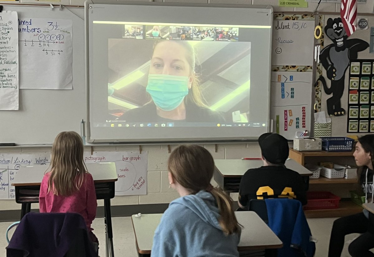 MrsSconyers's tweet photo. We spent part of today @OldPointeElem Reading Across America! Zooming with friends from Shepard Glen Elementary School in Connecticut to share stories and learn from! #OldPointeStrong https://t.co/lHBhiGYJdC