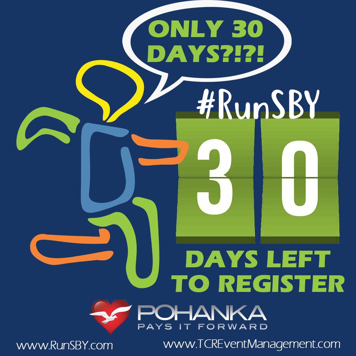 TCREvent's tweet photo. ONLY 30 days until RunSBY!! Register today before it's too late! #RunSBY #SalisburyMarathon #SalisburyHalfMarathon #RunSBY5K #BostonQualifier #USATFCertified #FlatAndFast #TCREventManagement

https://t.co/qywY6m9xuT... https://t.co/fUoGapY8FU