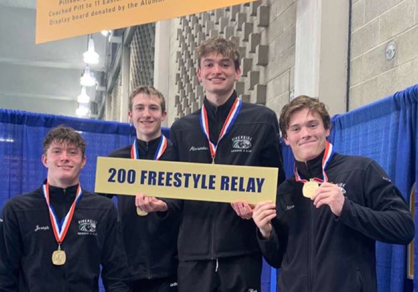 HUGE CONGRATS TO THE 200 FREE RELAY TEAM FOR WINNING GOLD AND BREAKING NOT ONLY THE SCHOOL BUT THE WPIAL RECORD!!! WE ARE SO PROUD  #rollside #gold  #seeyouatstates😈😈