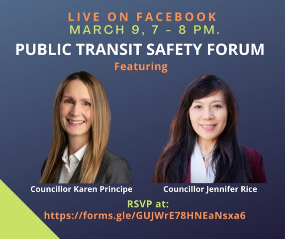 Join myself and Councillor Jennifer Rice on Wednesday March 9th from 7-8pm for a virtual discussion on the Transit Safety Plan. We will relay the latest information and want to hear your concerns and questions. Please RSVP at the link provided below. facebook.com/flx/warn/?u=ht…