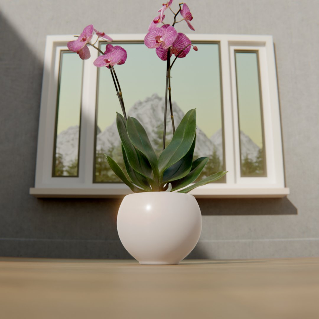 Jertru5's tweet photo. "Happy little Orchid"

My latest artwork I did for a competition

Took me 16 minutes to render with 4000 samples and a GTX 1650 https://t.co/aWA2EoVfdQ