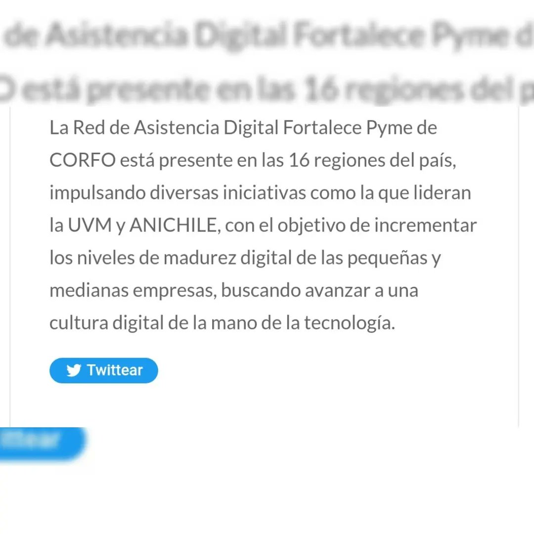 ANI Chile (@anichile_) on Twitter photo Te invitamos a ver la nota sobre "FORTALECE PYME SAN ANTONIO" proyecto cofinanciado por Gobierno Regional, enmarcado en la Red de Asistencia Digital Fortalece pyme de CORFO, desarrollado por AniChile y UVM.
<a href="/GOREValparaiso/">Gobierno Regional de Valparaíso</a>
<a href="/corfovalparaiso/">Corfo Región de Valparaíso</a>
#fortalecepyme
#redasistenciadigital Te invitamos a ver la nota sobre "FORTALECE PYME SAN ANTONIO" proyecto cofinanciado por Gobierno Regional, enmarcado en la Red de Asistencia Digital Fortalece pyme de CORFO, desarrollado por AniChile y UVM.
<a href="/GOREValparaiso/">Gobierno Regional de Valparaíso</a>
<a href="/corfovalparaiso/">Corfo Región de Valparaíso</a>
#fortalecepyme
#redasistenciadigital