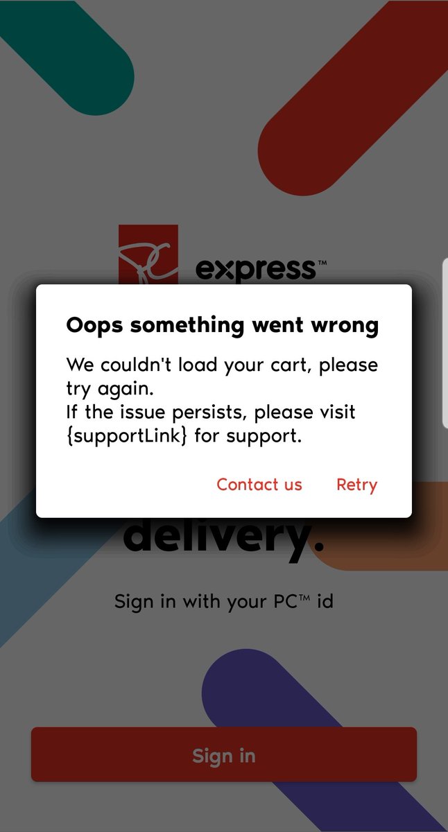 Hey @pc_optimum, why does you PC Express app not worky? https://t.co/3aJWMoqj09