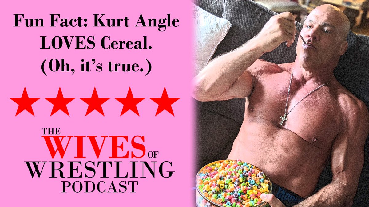 wiveswrestling's tweet photo. What do you say? 5⃣⭐️ review for a #FunFoodFact? 🥣 @GiovannaAngle @RealKurtAngle @KimKlro @JonAlba @PodHeat @TheAnglePod
Apple Podcasts🍎: https://t.co/Svg5FmyZ45
Spotify 💚: https://t.co/yxRXTfcNET https://t.co/z2hTDKXpNy