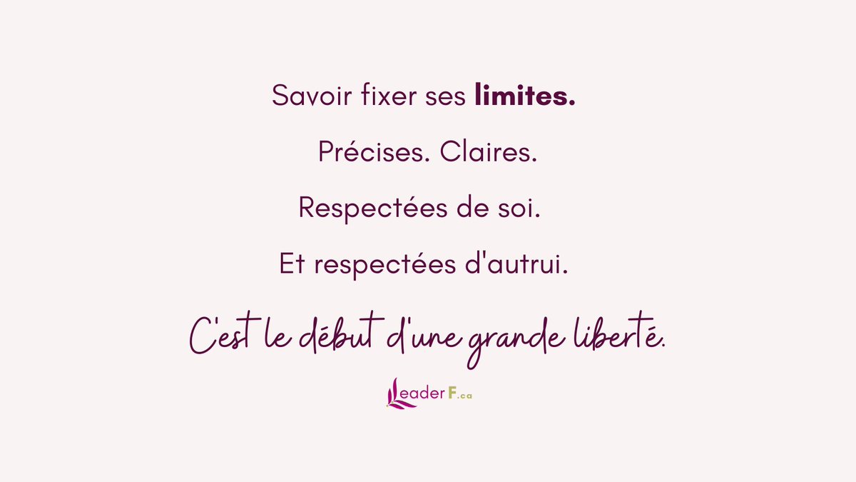 L'importance de savoir fixer ses limites.