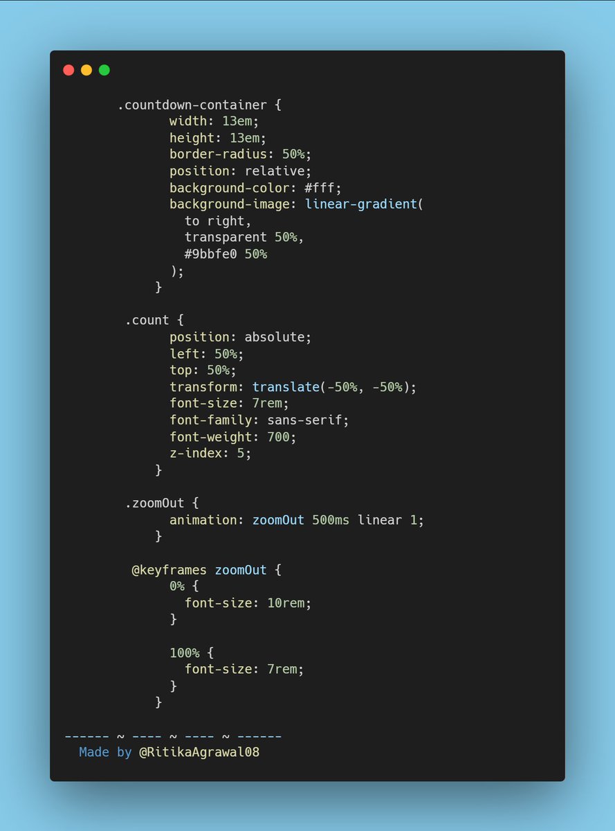 🔸️Making below 👇 Countdown Animation in 6 Simple Tweets using CSS and JS🔸️ A Thread 🧵⬇️ - Thread from Ritika Agrawal @RitikaAgrawal08 - Rattibha 🔸️Making below 👇 Countdown Animation in 6 Simple Tweets using CSS and JS🔸️ A Thread 🧵⬇️ - Thread from Ritika Agrawal @RitikaAgrawal08 - Rattibha