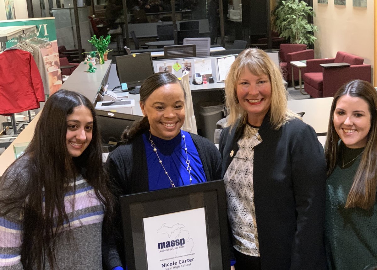 It’s Another Great Day to be a Novi Wildcat! <a href="/nikkicarter81/">Nicole Carter, Ed.S</a> was named <a href="/massp/">Secondary Principals</a> Principal of the Year and was surprised at tonight’s Board meeting. #NoviPride
