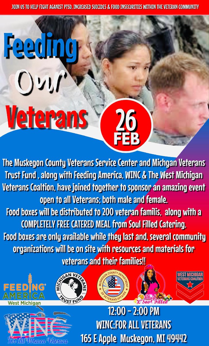WINC14's tweet image. Saturday | February 26th | 12 to 2PM
We&apos;ve joined forces to feed our Veterans! Free hot meal! Free food boxes! Open to all veterans!