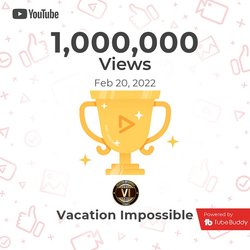 vacayimpossible's tweet photo. Thank you for 1 million views β€οΈ
Couldn't have done it without @YouTube or @TubeBuddy
#milestone #YouTube #AMillionViews https://t.co/Y0VoAqSuxJ