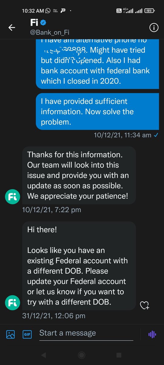 KailashMalviyaa's tweet photo. Most pathetic Customer Care from this neobank fi. They can't solve a onboarding problem even after 3 month. https://t.co/G2ycYaHYeJ