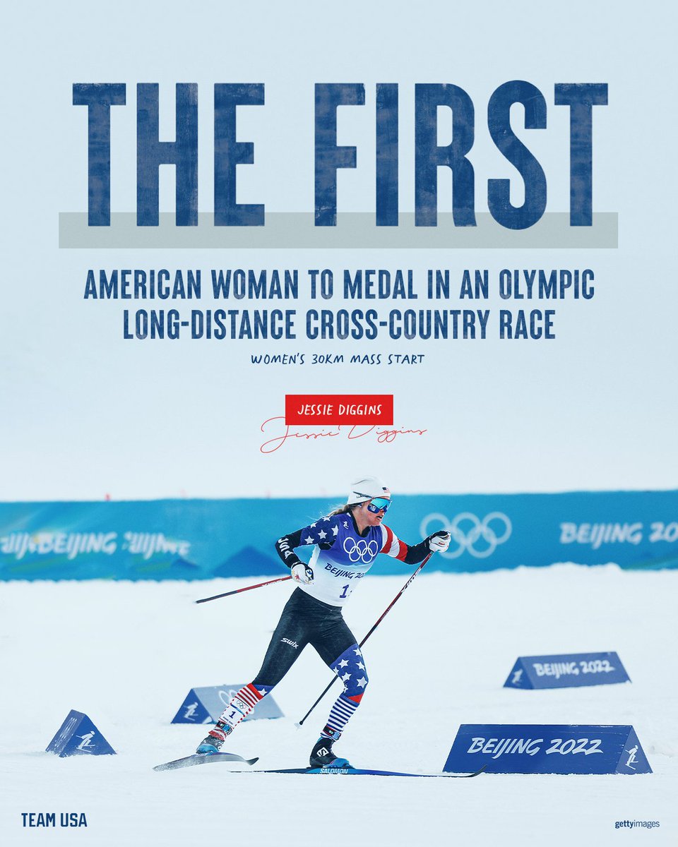 DIGGINS GOES THE DISTANCE! 🥈

<a href="/jessdiggs/">Jessie Diggins</a> is the first woman to win a distance medal in cross-country skiing for #TeamUSA. #WinterOlympics