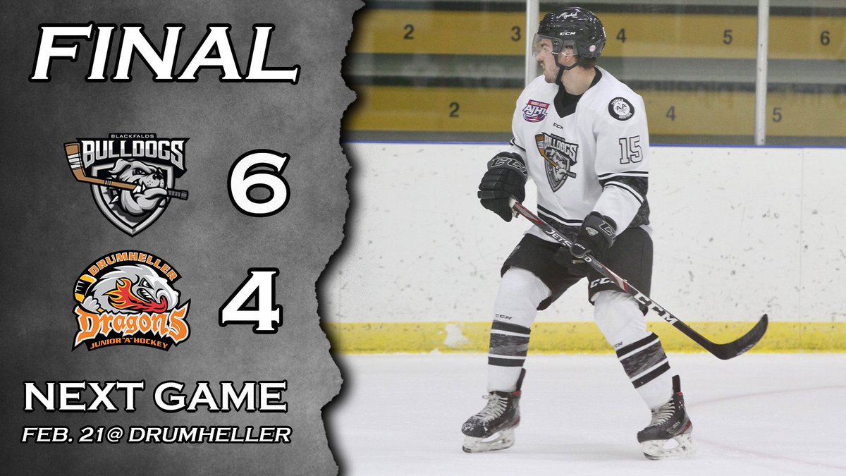 We pick up our 6th straight win with a 6-4 victory against the <a href="/drumdragons/">Drumheller Dragons</a> on Saturday night! #woofwoof 🐾

<a href="/RHCphoto_Canada/">RHCphoto_Canada</a>