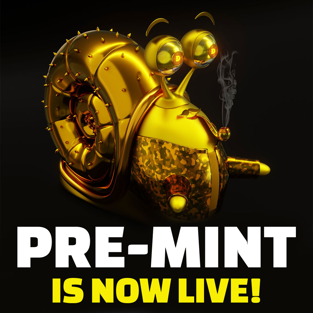WE'RE OPEN FOR PRE-MINT 🚀
If you got whitelisted go mint your snail 🐌

crazysnails.io/mint/

#NFTartist #nft #nftminting #NFTMint #nftart #NFTartist #NFTCommunity #NFTshilling #NFTdrop #NFTGiveaways #NFTdrop