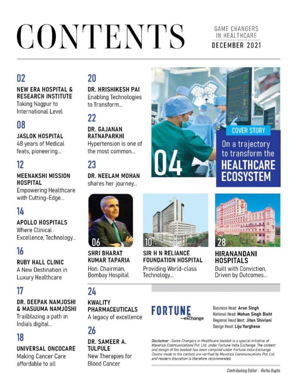 I am happy to inform you that the international Fortune Magzine figured me as one of the Game changers in the Health Care segment in India in their Latest issue   I want to work towards rapidly uplifting  women’s health , using transformative technology . Thank you 🌸🌺🙏🌹