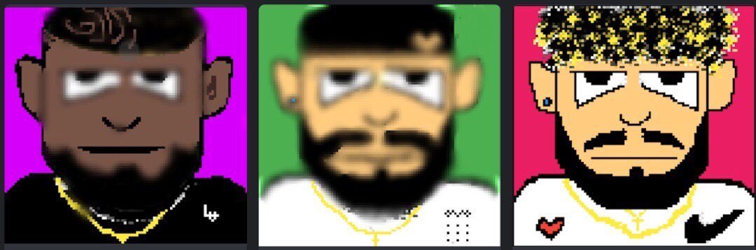 Lawd_Neezus's tweet photo. Goats @kanyewest , @Drake  &amp; @obj . @larvalabs @NftRated #nft #NFTartist #NFTs https://t.co/mBsV4Phz7q