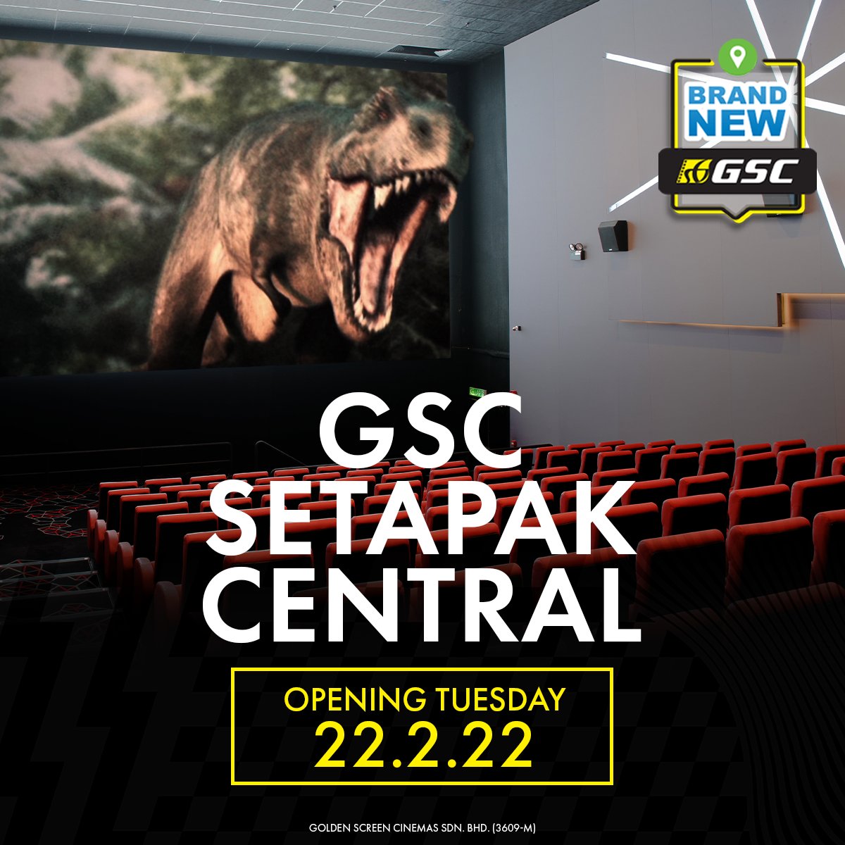 GSCinemas's tweet photo. Ada orang Setapak sini? GSC Setapak Central akan dibuka Selasa ini, 22.2.22! Haaa tag member2 korang and plan for a movie outing!🍿

See you guys #BacktoGSC soon! 💋 https://t.co/IawfkgFRpR