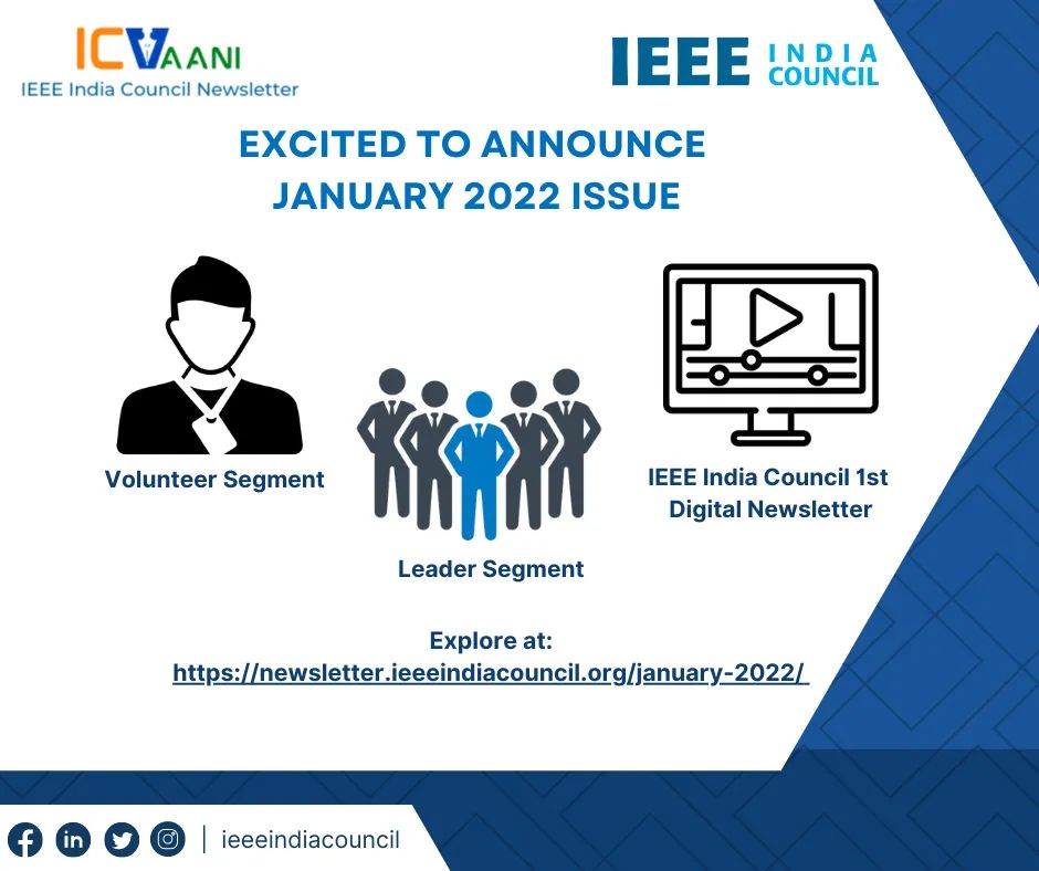 IEEE_IC's tweet photo. Explore new digital version of IEEE India Council Newsletter 2022 - https://t.co/zgM9NoeJ5V

#IEEEIC #IEEEICVaani https://t.co/TYqIbRg3QF