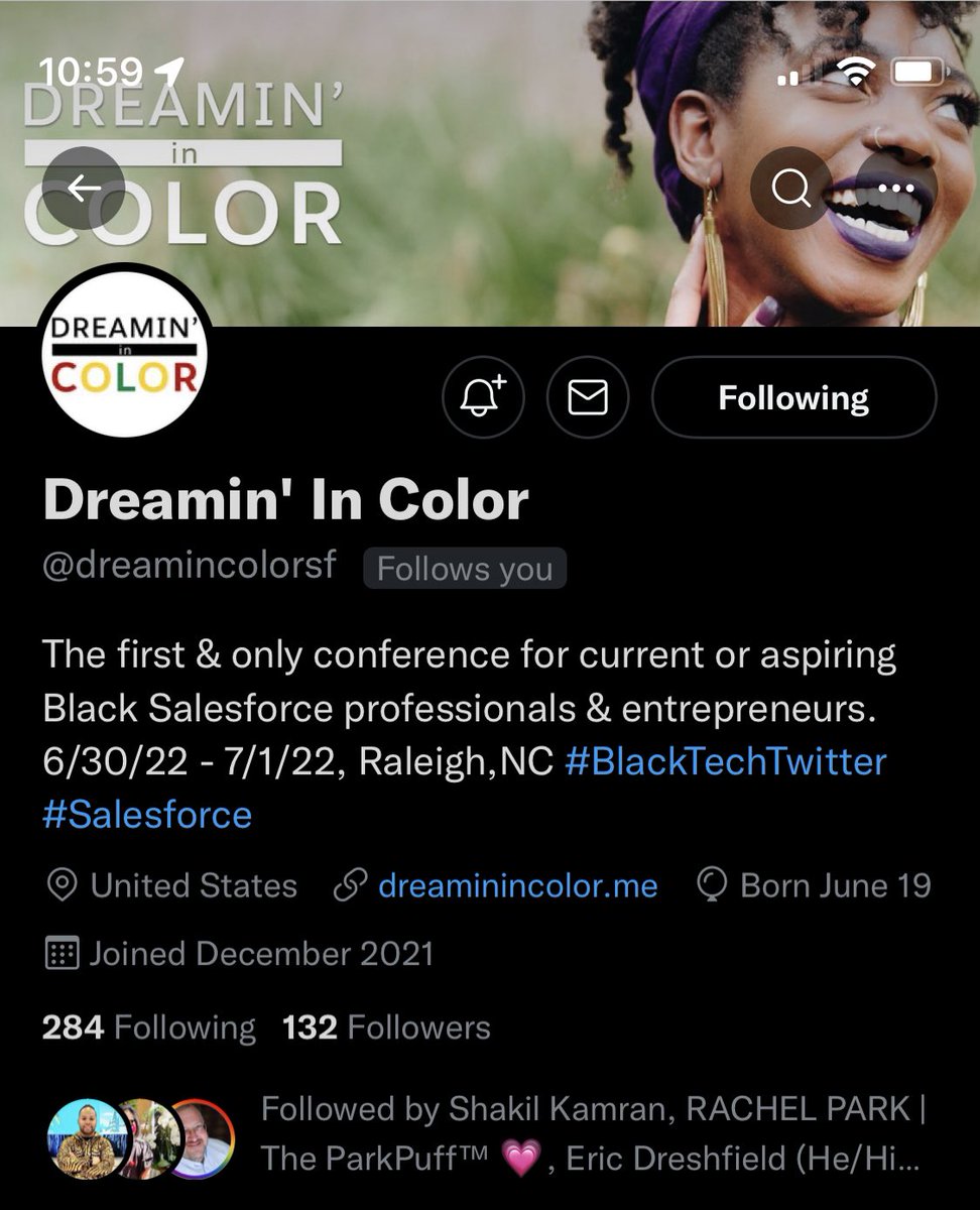 To ALL Salesforce and aspiring Salesforce professionals! 

..with an emphasis on Black Salesforce and Black aspiring Salesforce professionals. 

This is it!!! 

Please like, follow and share <a href="/dreamincolorsf/">Dreamin' In Color</a>. 

I just found out this evening this event was a thing. This is amazing!
