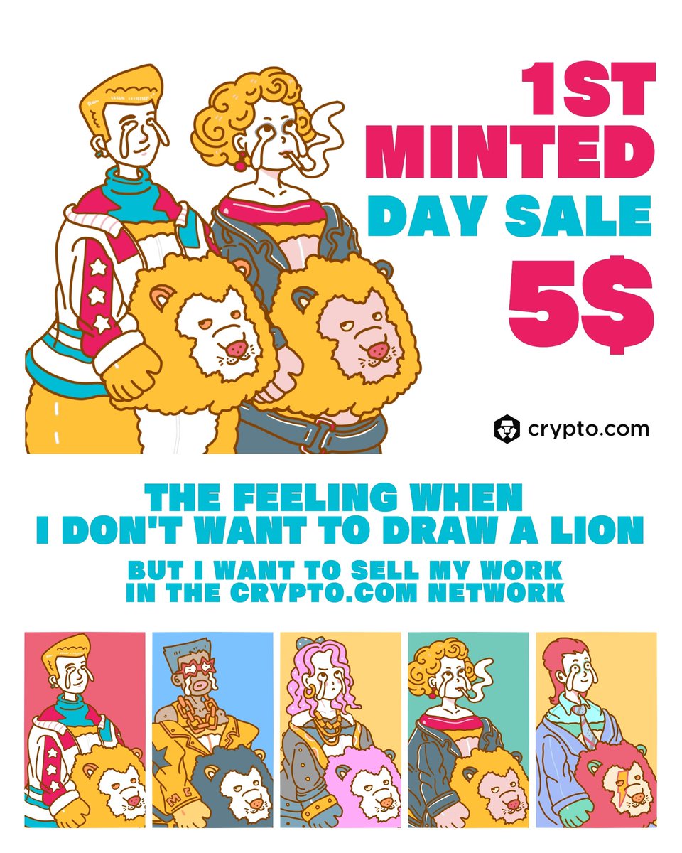1st Minted Day Sale Only 5$ Only 24hrs
80s Boy&amp;Gal Set Now Available
Click and Collect It All
crypto.com/nft/collection…

#NFT #NFTCommunity #NFTTHAILAND #NFTJapan #CRO #LoadedLions #80s