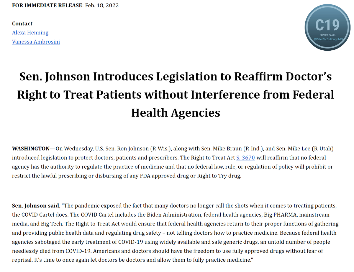 Home combinations are so effective and the Omicron variant is very mild, this means hospitalizations and deaths are avoidable.  Hospitalization is a failure of early treatment and not related to compliance in the program.  This much needed support for doctors and providers.