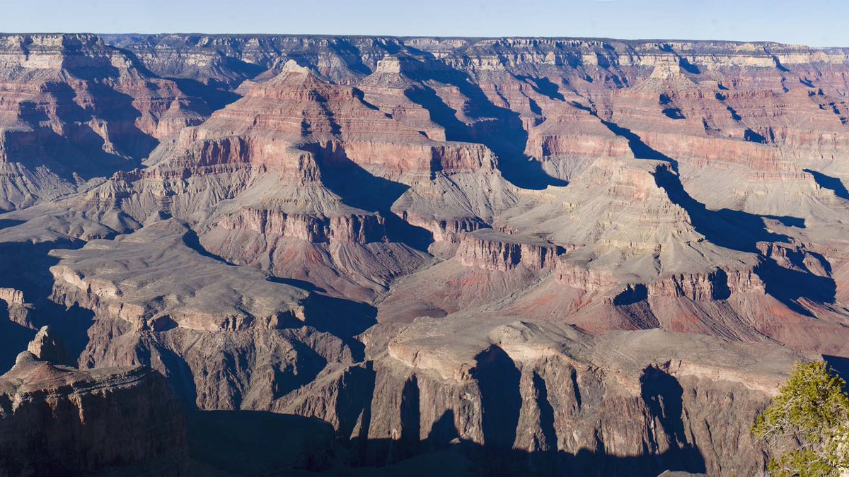 GrandCanyonNPS's tweet photo. Shifting light &amp; spreading shadows make every view a unique moment. Saturday afternoon view from Maricopa Point on the South Rim.  

What's open this holiday weekend?  Here's the list >  https://t.co/P9gi3nEbo1 (8080) Feb. 19, 2022. #Arizona #GrandCanyon #SaturdayEvening https://t.co/SHW5kTjVGE