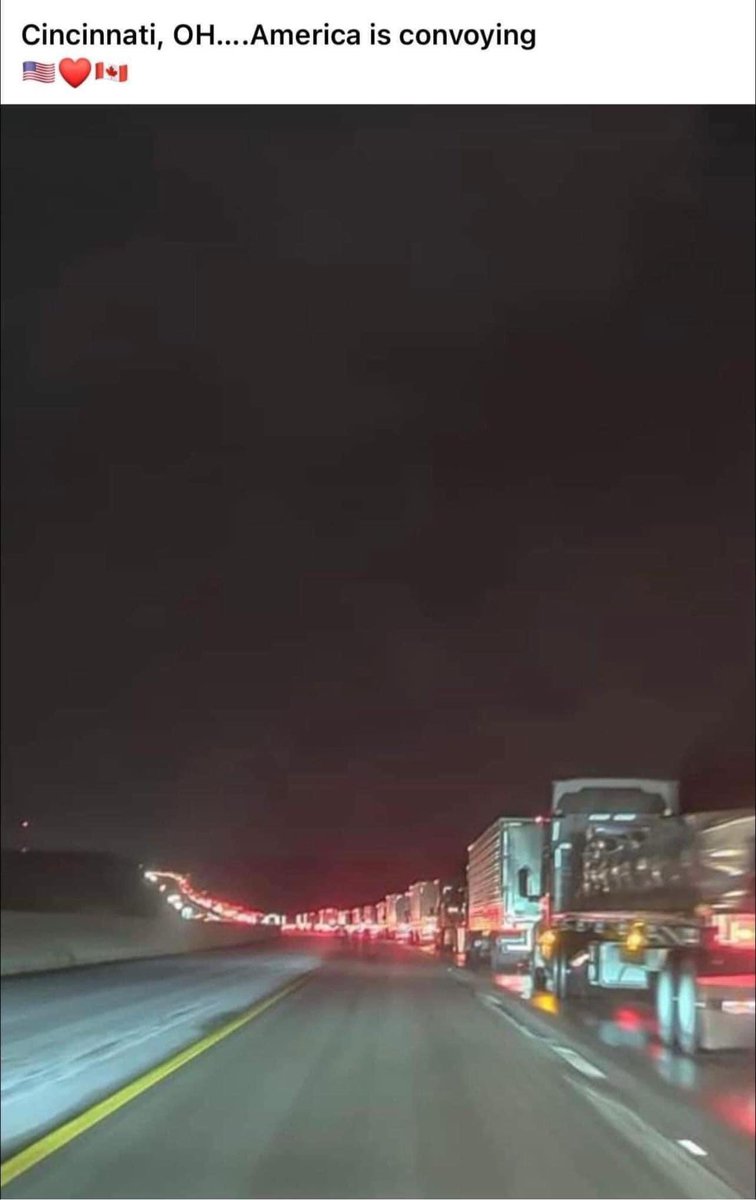 Greenies1st's tweet photo. #America has started their Convoy #Freedom #Canada #TruckersForFreedom https://t.co/NX6H2VrmM2