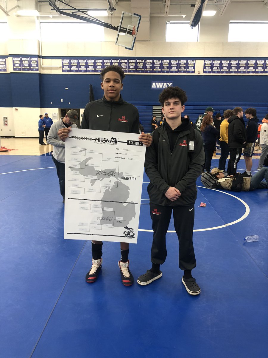 OLSM_WRESTLING's tweet photo. Congratulations to two Eaglets for getting through to Ford Field for the Wrestling State Finals March 4-5!

DJ White (Regional Champ) and Jack Chudler (4th Place)! https://t.co/nJVn33Ic7F