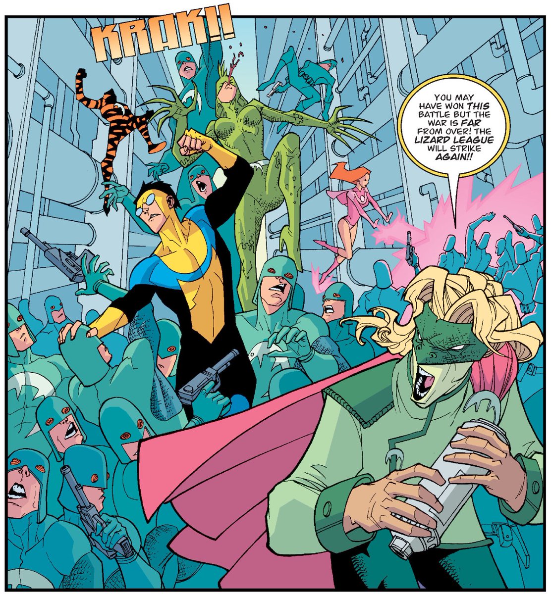 bookclubmembers's tweet photo. I love the Lizard League! 🦎 We discuss “Invincible,” on this week’s podcast! LINK IN BIO! #bookclubmembercomics #podcast #invincible #robertkirkman #corywalker #ryanottley #billcrabtree #imagecomics #lizardleague https://t.co/ReOviGOWBD