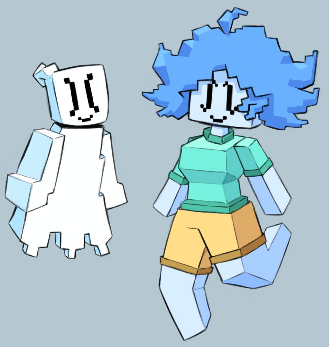 random drawiple/aggie io doodles of boolia and lumee
-Valentine's day drawing
-Minecraft style
-Lume and me (my sona) 
