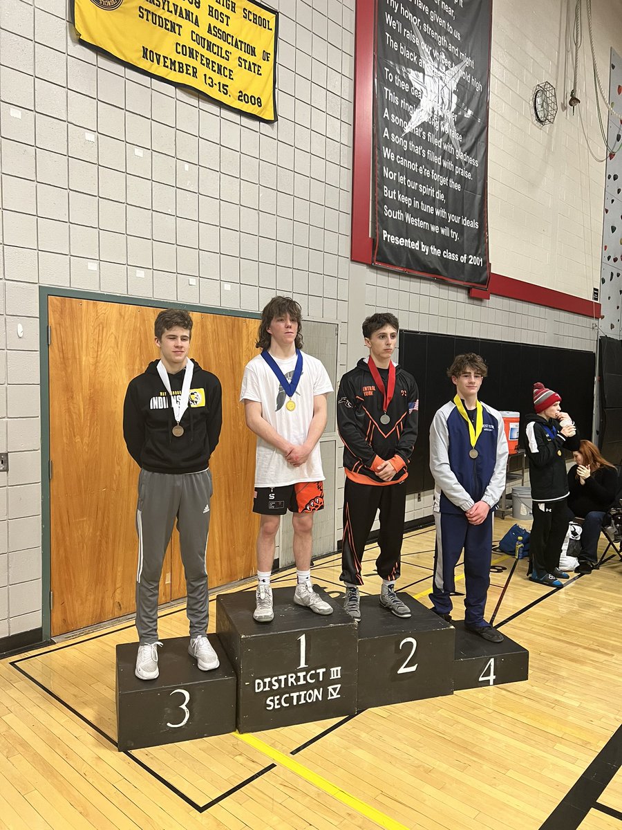 Congratulations to Northeastern Freshman Elijah Hewitt 113 pound District 3 Section 4 Champion. First stop complete, next stop District 3 South Central Regional Tournament for a bid for the PIAA State Tournament. Keep Grinding.                🚂 ALLABOARD  <a href="/NESD/">Northeastern Bobcats</a>