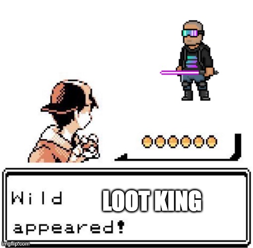RemnantsNFT's tweet photo. You're looting out in Longwood Valley and you run into the Loot King⚔️💰

What's your move? https://t.co/TFbj6PhObv
