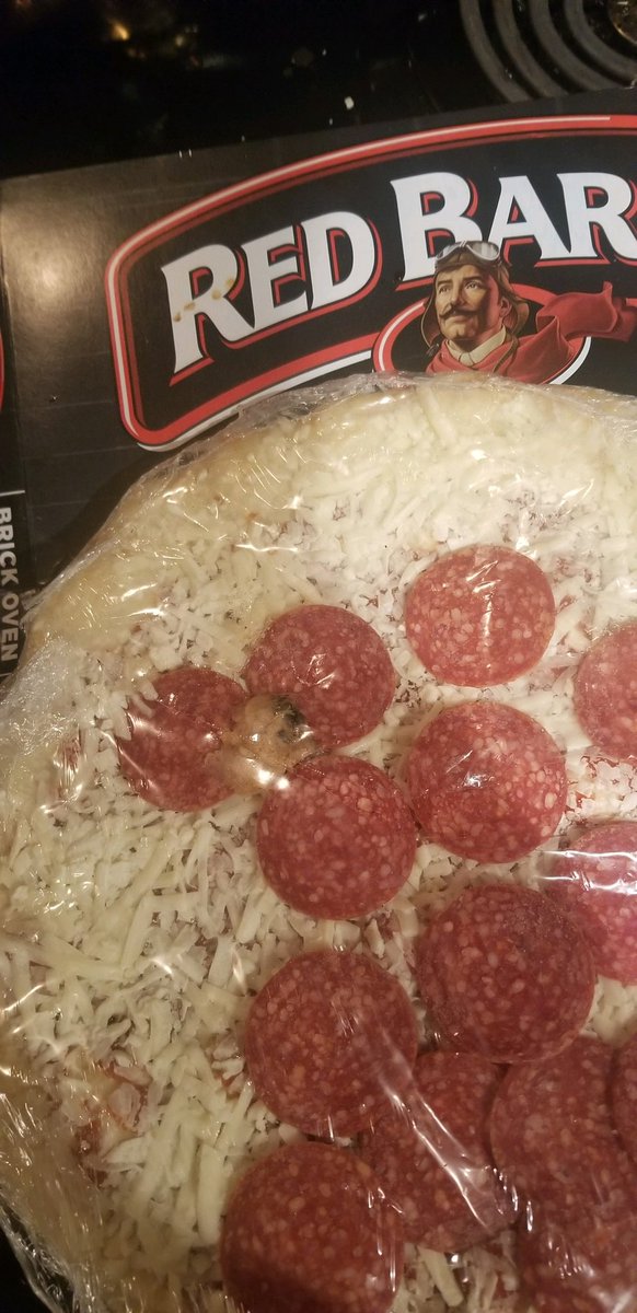 dthomp1509's tweet photo. @redbaronpizza not sure what was on this pizza we got…is it mold or burnt something ?? Either way we threw out cause it is N.A.S.T.Y lookin… https://t.co/ooJYfkfHXu