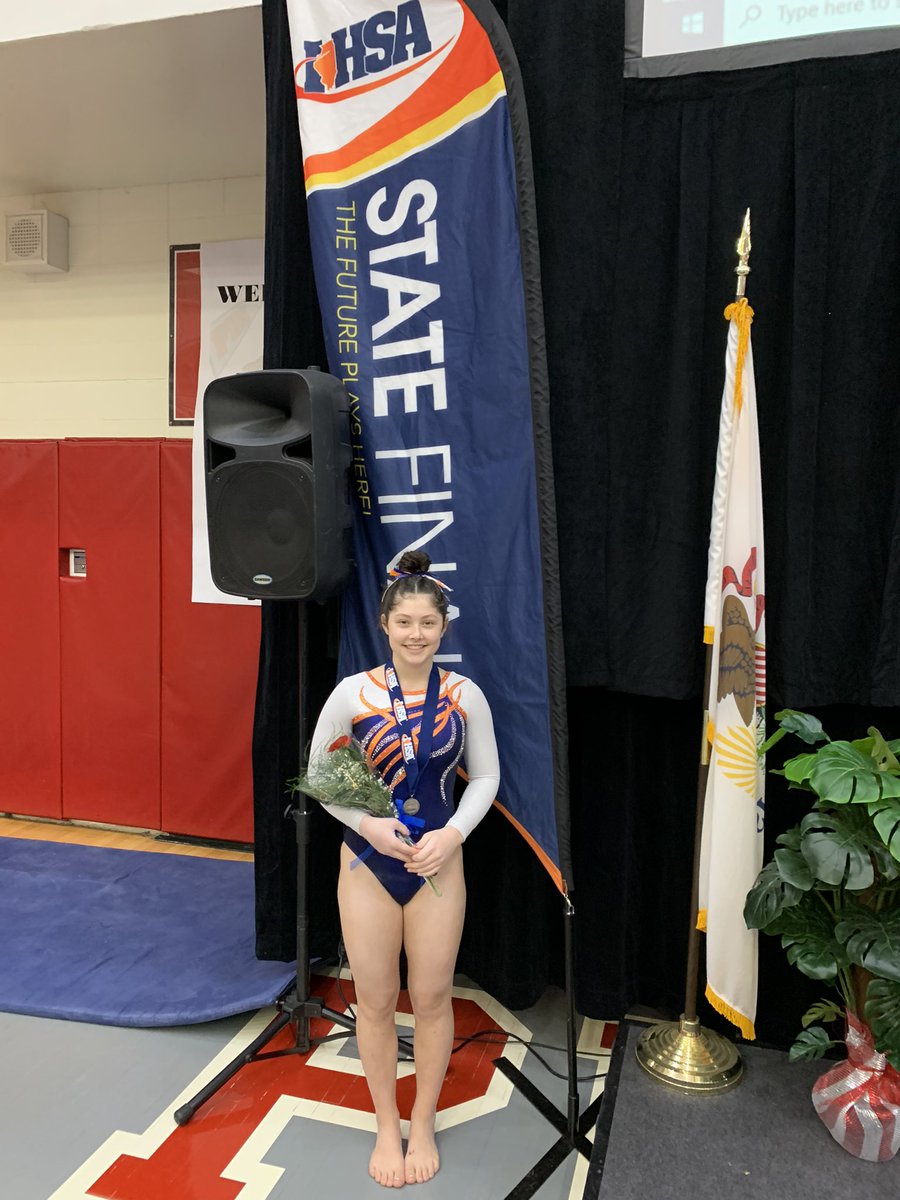 BGHSgymnastics's tweet photo. The last time someone from @BG_Bison placed in the top 3 at the State meet was exactly 40 years ago! 
Way to make your mark in @BG_Bison history, Olivia! https://t.co/dAL2zYiwJW