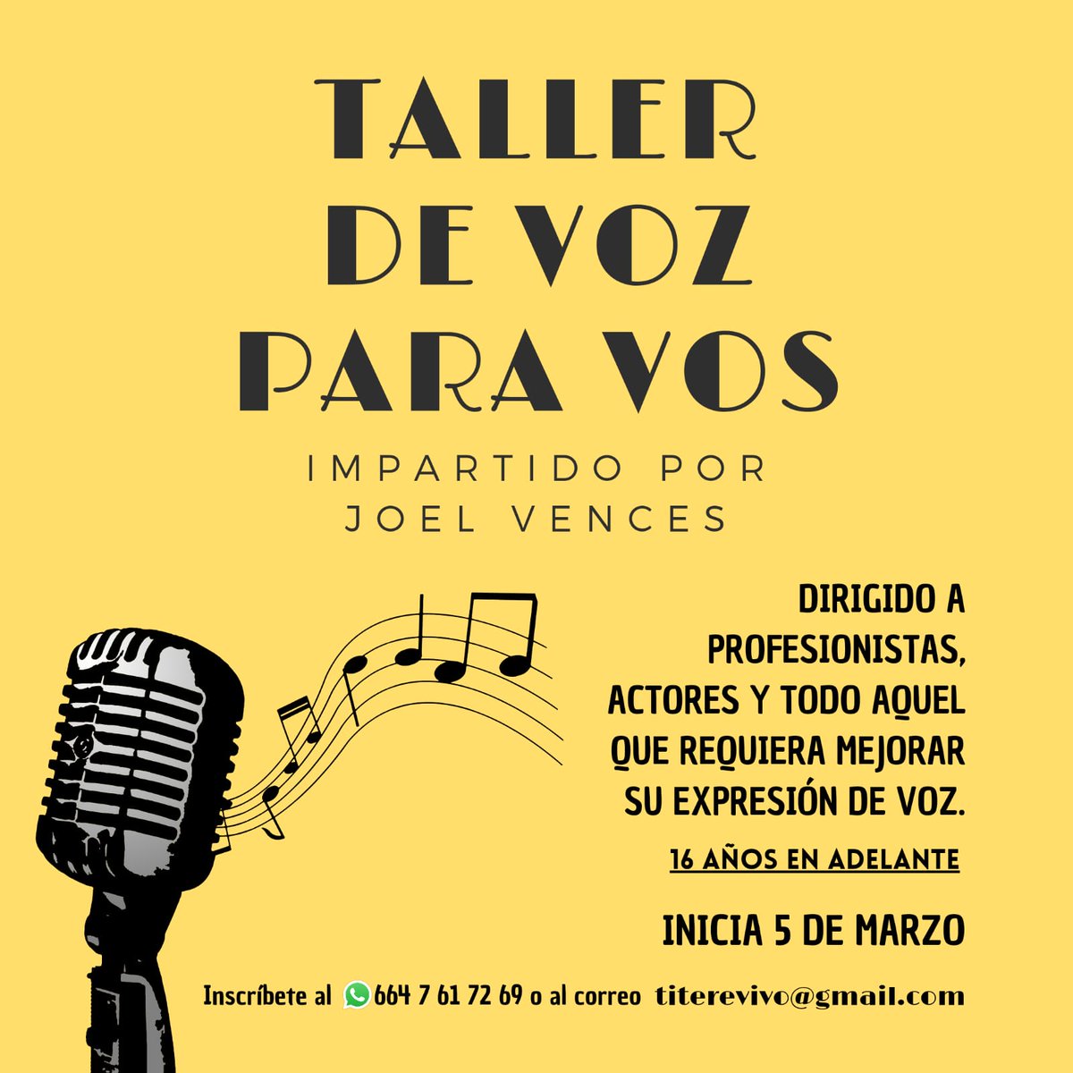 JoelVences's tweet photo. Amigos, estaré impartiendo estos talleres de #voz aprende 6 domina tu principal instrumento de expresión, mayores informes en las imágenes https://t.co/9AcPSHHsj8