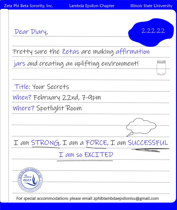 LE_Zetas's tweet photo. Come out and create affirmation jars with your favorite Zetas! 🤗 RSVP with the link below. 

https://t.co/MWmW8HyAND

#ISU25 #ISU24 #ISU23 #ISU22 #ZPhi #ZetaPhiBeta https://t.co/FWMkoTOdIL