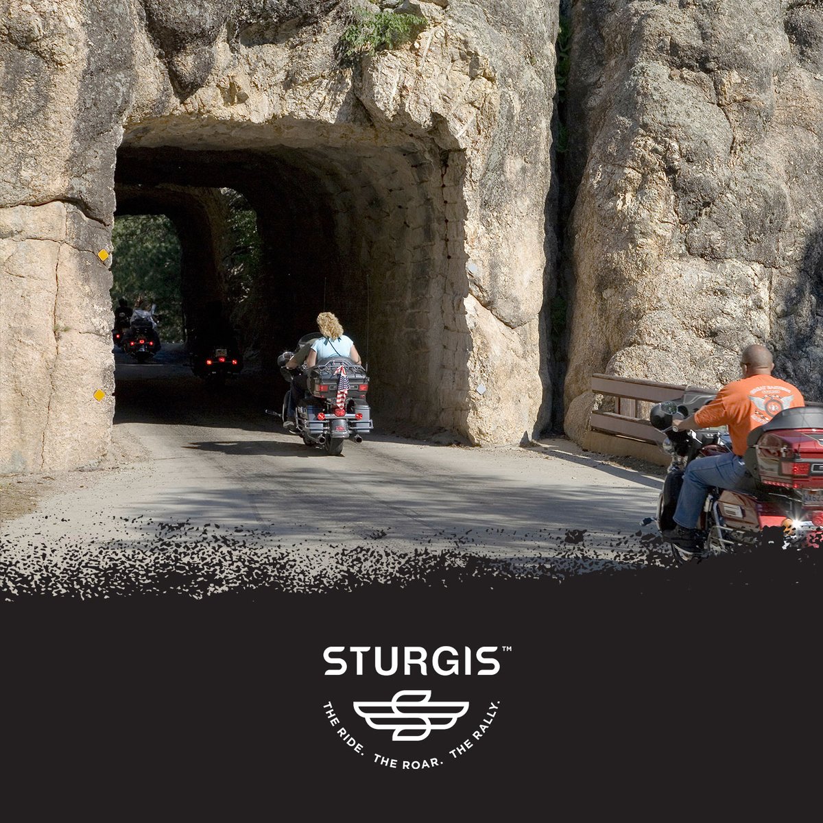 SturgisRally's tweet photo. Threading the needle in Custer. #sturgisrally #sturgis #custersd #blackhills #southdakota #motorcycle https://t.co/IiVgX4Vr64
