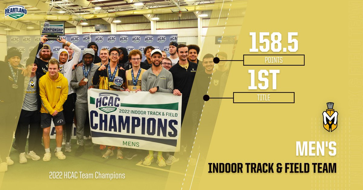 MUSpartans's tweet photo. ITF: WHAT A NIGHT FOR THE SPARTANS! 

Congratulations to @ManchesterCCTF for earning both the @HCACDIII men's &amp; women's indoor track &amp; field titles!

The men earned their first-ever indoor title while the women claimed their 2nd title &amp; their fist since 2016! 

#SpartanPride https://t.co/S2sEdKzubI