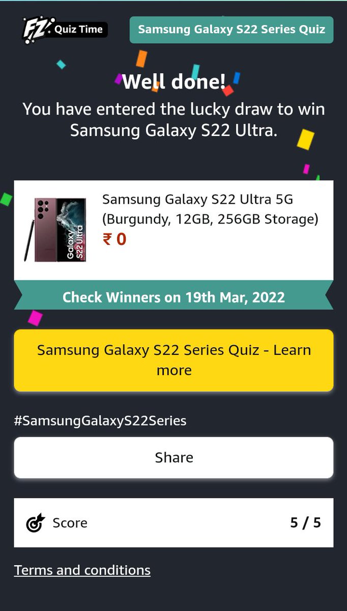 Waghmar's tweet image. Let’s Check my Luck @SamsungIndia @amazonIN #AmazonMobileInsider #SamsungGalzyS22UltraQuiz #SamsungGalaxyS22UltraQuiz #SamsungGalaxyS22Ultra