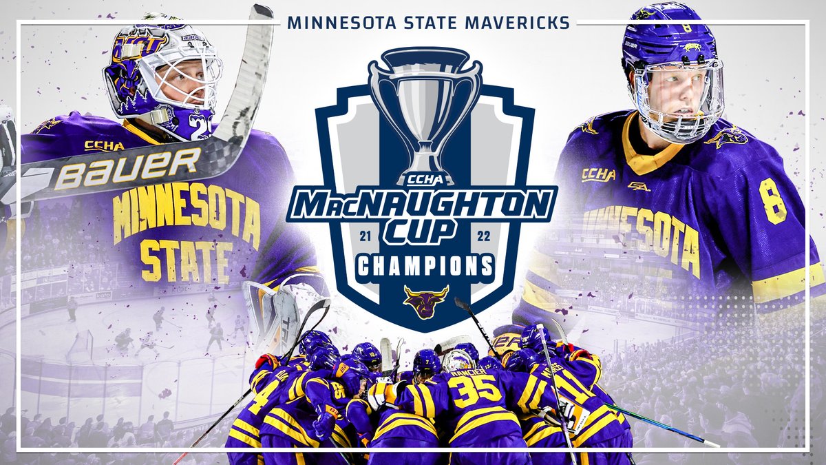 CCHAHockey's tweet photo. .@MinnStMHockey captures the #MacNaughtonCup as #CCHA regular season champions. #CCHAHockey

📲 Coverage: https://t.co/d4ATQmhNNz https://t.co/2s6zR62SaR