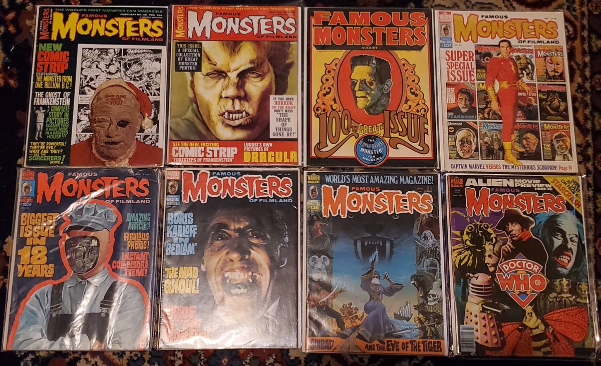 SpikePsyche's tweet photo. Who's a #fanboy of the legendary #FamousMonstersofFilmland or #ForryAckerman ? These are great memories for me! #horror #HorrorCommunity #HorrorMovies #HorrorFamily #VincentPrice #BorisKarloff #BelaLugosi #LonChaney @mwmtalent @HorrorNHaunted @HorrorHammer1 https://t.co/VrI2ibTQcW