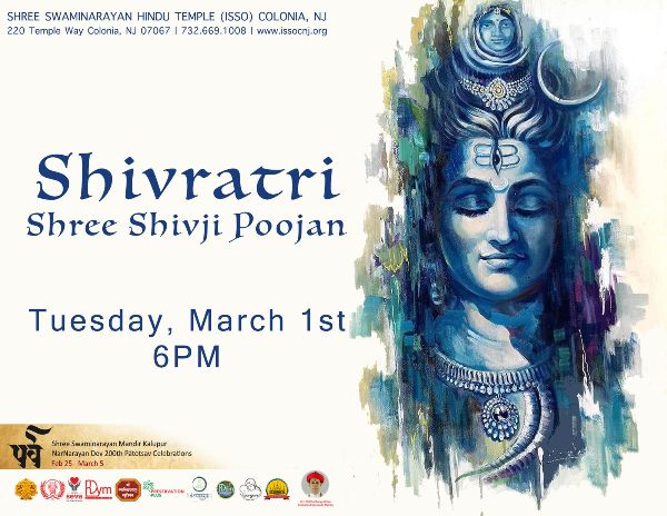 issocnj's tweet photo. Shivratri Utsav - March 1 - Shree Swaminarayan Temple (ISSO) Colonia, NJ - https://t.co/uSj2tTfIyg https://t.co/Nehf1lxJb6
