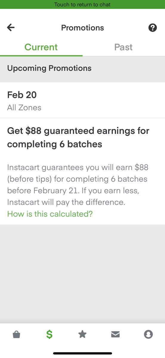 MarcusTuren's tweet photo. @Instacart how am I supposed to get close to this promotion of six batches if you don’t show us available batches? Will you respond about how you’re suppressing batches for veteran shoppers yet?? @TheEllenShow still think @Instacart cares about their shoppers? https://t.co/8dsXddZdf8