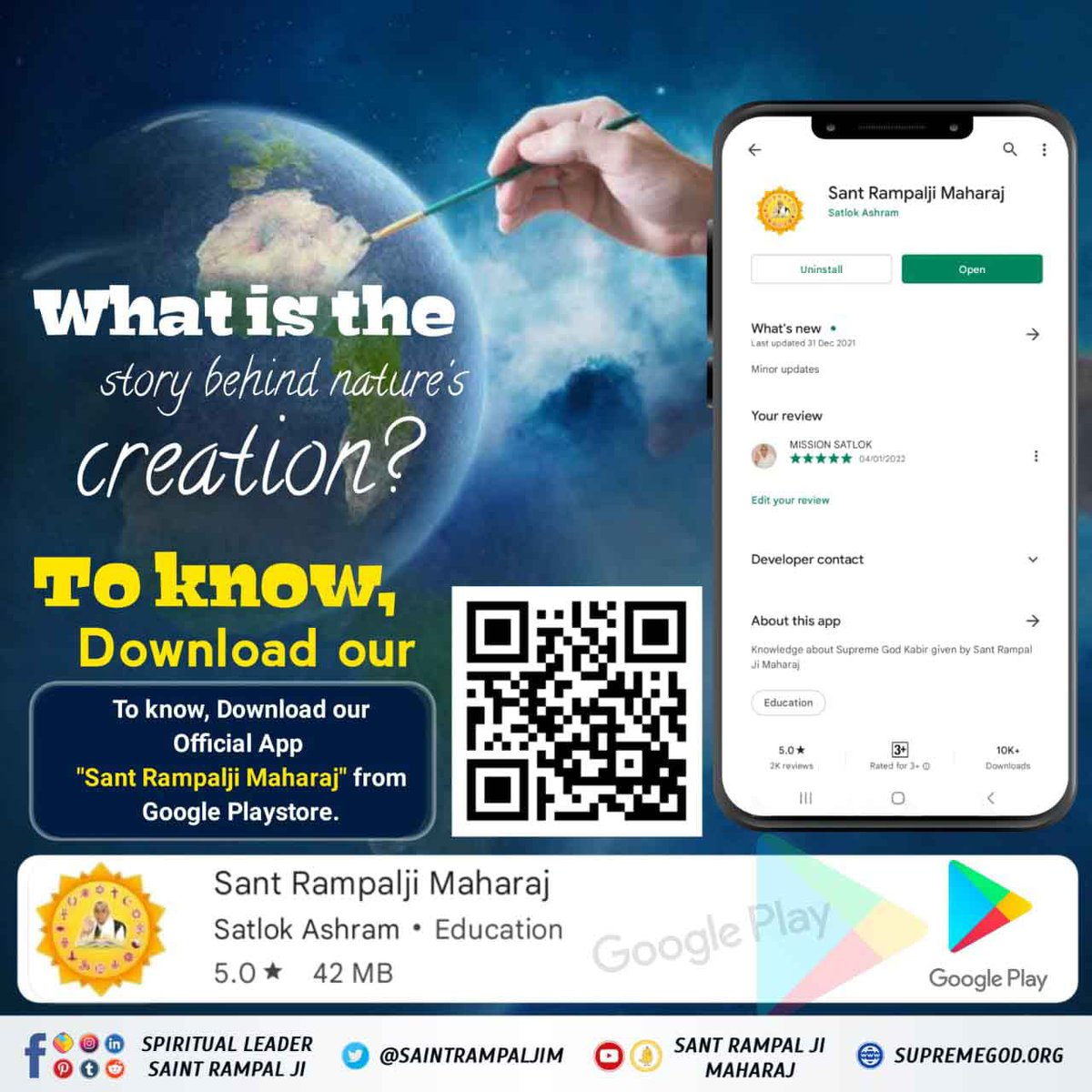 #SantRampalJiMaharaj_App
To get information visit us At Satlok Ashram youtube channel 
Download from Playstore