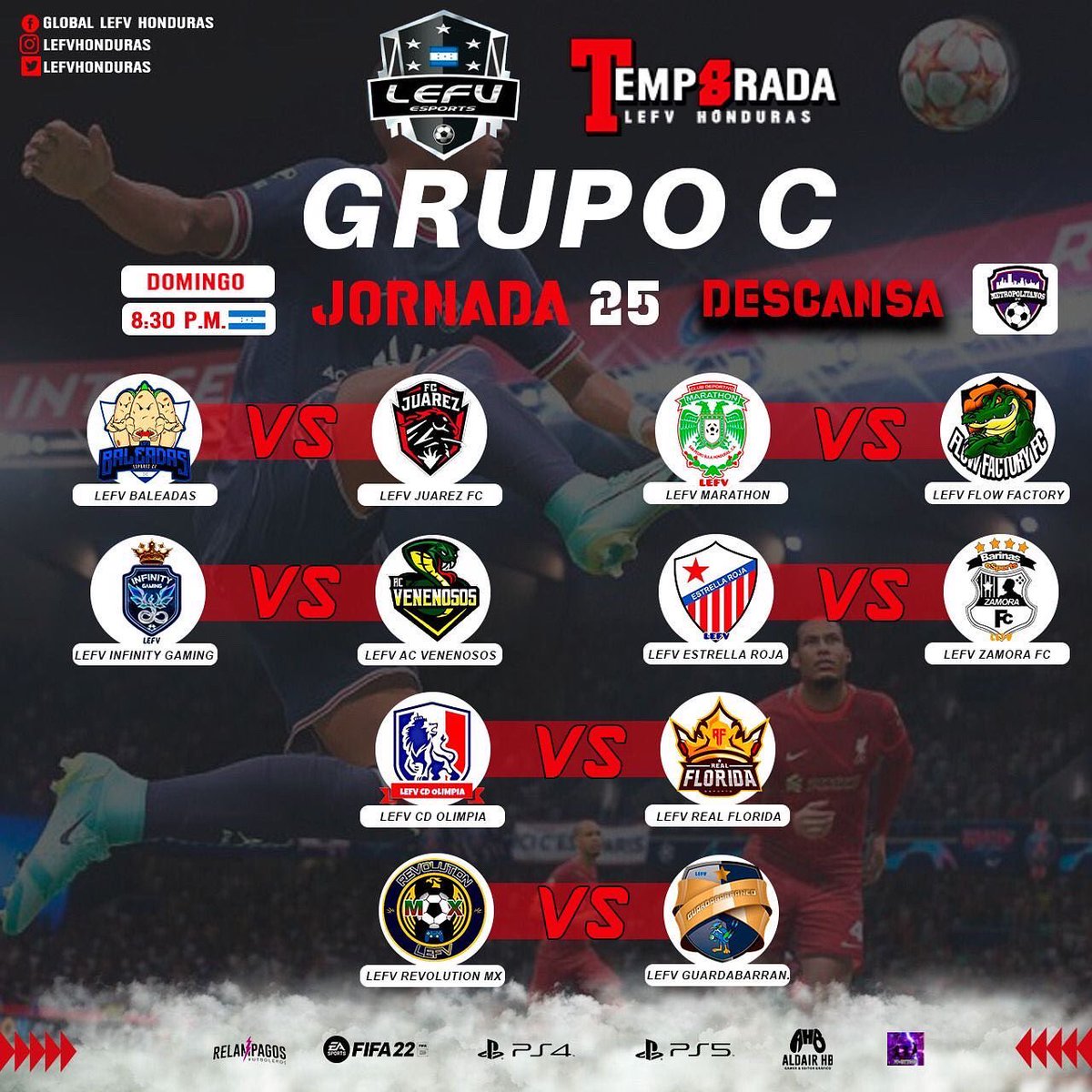 LefvHonduras's tweet photo. JORNADAS!!!

📆 Domingo, 20 de febrero 
🕙 8:00 p.m 🇭🇳
Muchos éxitos a todos los equipos‼️

 #gaming #gamer #ps4 #game #games #videogames #fortnite #playstation #pc #xbox #instagaming #instagamer #instagood #instagame #gamers #xboxone #spain #playstation4 #esports #gamestagram https://t.co/vzVTx2Ntft