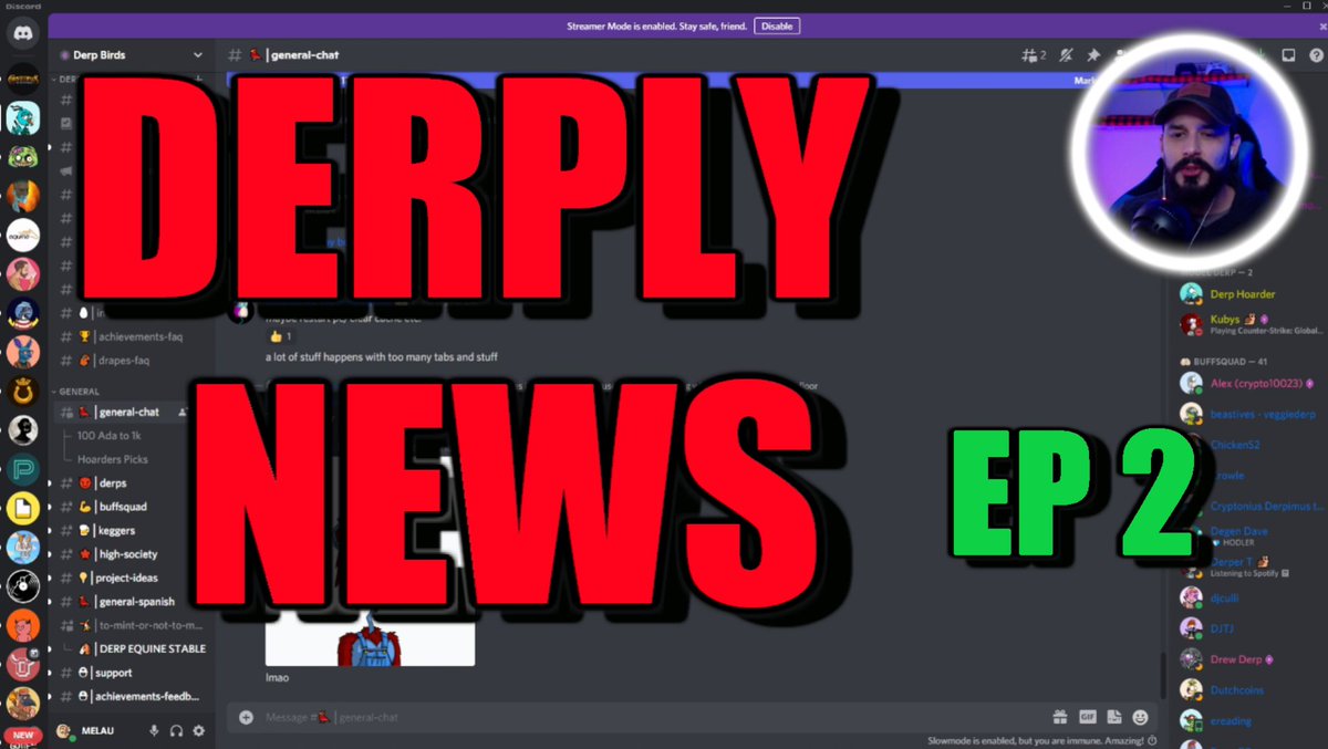 Melau_Gaming's tweet photo. 🔥🔥BREAKING NEWS 🔥🔥
The SECOND episode of "DERPLY NEWS" has been posted 🚀
You busy all week? Can't keep up with @DerpBirdsNFT ? Missed the inside jokes? Not anymore!
#drapes #eggs #milly #baldo
WATCH👀: https://t.co/Dn7bIQZFTA https://t.co/YF0iLCgrZM