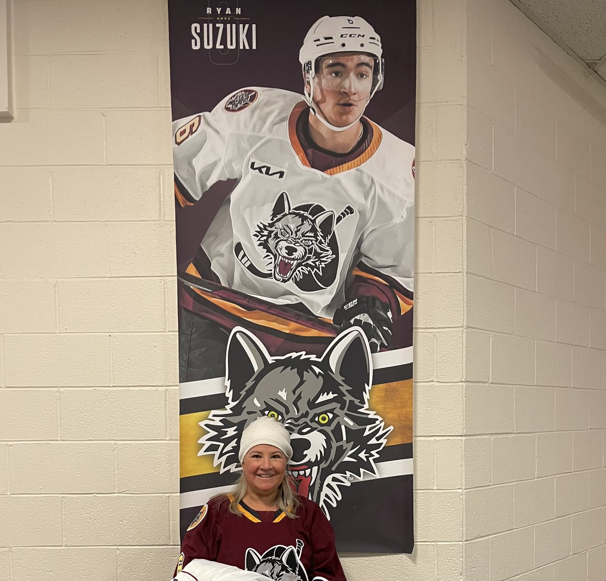 So excited to see @RSuzuki61 at a home game!!!                #gowolvesgo @Chicago_Wolves