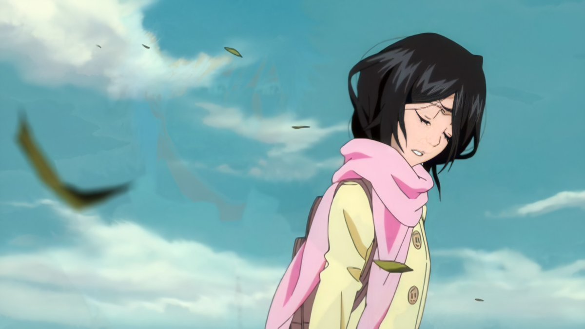 Lissyth92's tweet photo. We all know that episode 342 looks like a shojo anime and most of us usually talk about the ice skating scene but let's not forget about this one, the way Ichigo stares at Rukia while the wind blows her hair is just😭💞💞💖 https://t.co/m8jvt7jbhH