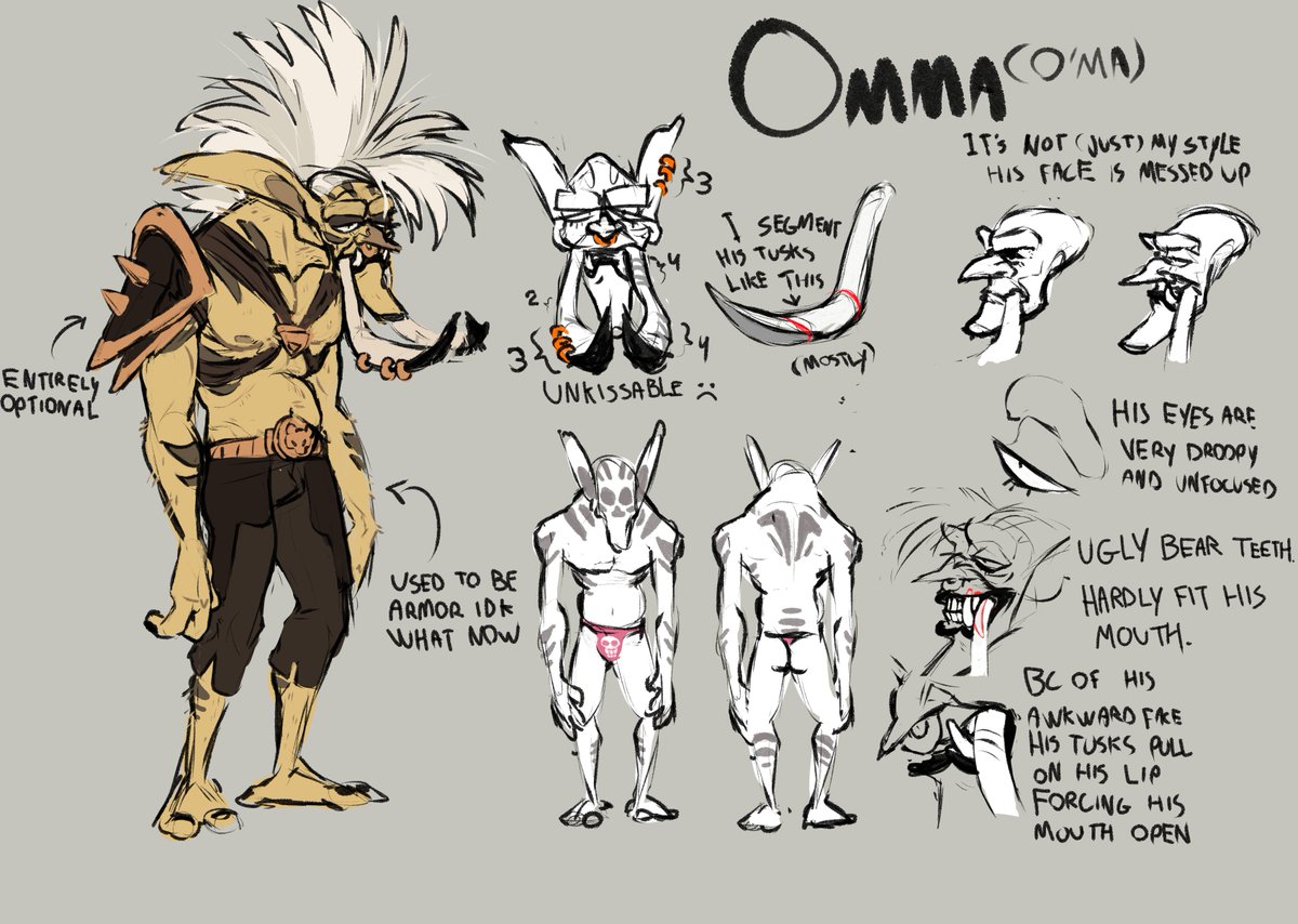 trollaomman's tweet photo. Me and @WizSkulliosis were making updated refs cause I needed to nail down SOME of this guy's features finally... He will morph again tho, surely.
Mostly made for myself 💀 https://t.co/YwprR7jKHL